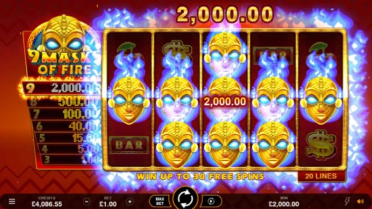 Игровой автомат 9 Masks Of Fire играть онлайн